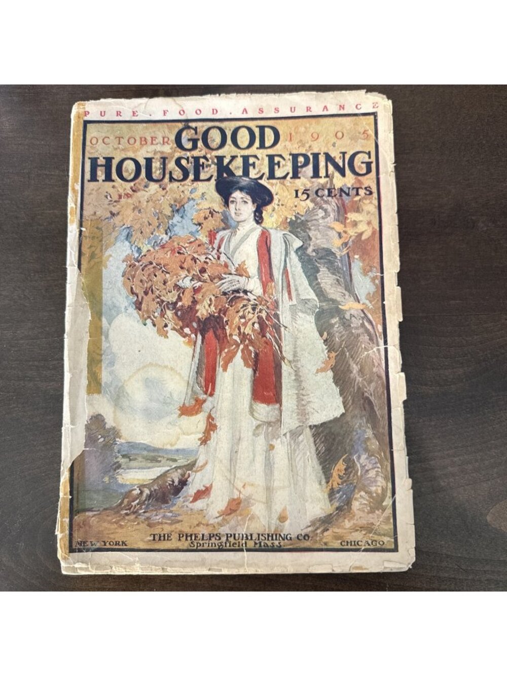 RARE Antique Good Housekeeping Magazine October 1905 Edwardian Autumn Cover